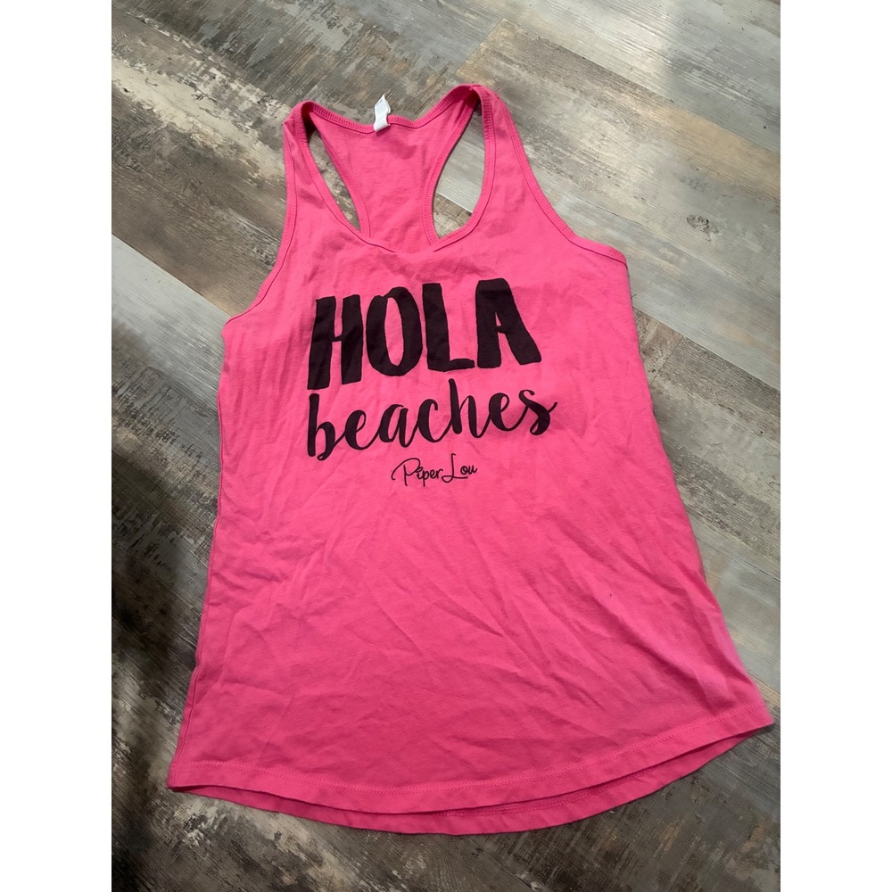 Next Level Ideal T Womens Pink Racerback Tank Top Large N1533 Solid Scoop Neck